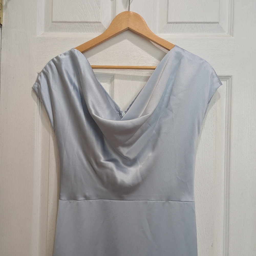 Amsale Ice Bridesmaid Marie Dress With Cowl Neck
